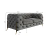 Natalie - Chesterfield Sofa 2-Sitzer mit Goldene Metall Füßen