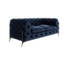 Natalie - Chesterfield Sofa 2-Sitzer mit Goldene Metall Füßen