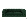 Natalie - Chesterfield Sofa 2-Sitzer mit Goldene Metall Füßen