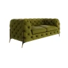 Natalie - Chesterfield Sofa 2-Sitzer mit Goldene Metall Füßen