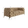 Natalie - Chesterfield Sofa 2-Sitzer mit Goldene Metall Füßen
