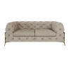 Natalie - Chesterfield Sofa 2-Sitzer mit Goldene Metall Füßen