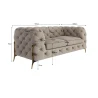 Natalie - Chesterfield Sofa 2-Sitzer mit Goldene Metall Füßen