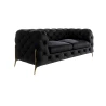 Natalie - Chesterfield Sofa 2-Sitzer mit Goldene Metall Füßen