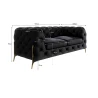 Natalie - Chesterfield Sofa 2-Sitzer mit Goldene Metall Füßen
