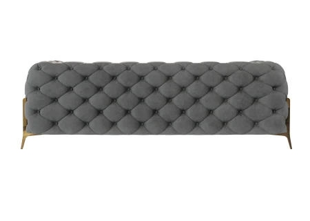 Natalie - Chesterfield Sofa 3-Sitzer mit Goldene Metall Füßen