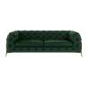 Natalie - Chesterfield Sofa 3-Sitzer mit Goldene Metall Füßen