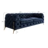 Natalie - Chesterfield Sofa 3-Sitzer mit Goldene Metall Füßen
