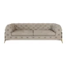 Natalie - Chesterfield Sofa 3-Sitzer mit Goldene Metall Füßen