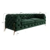 Natalie - Chesterfield Sofa 3-Sitzer mit Goldene Metall Füßen