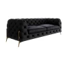 Natalie - Chesterfield Sofa 3-Sitzer mit Goldene Metall Füßen