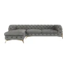 Natalie - Chesterfield Ecksofa mit Ottomane mit Goldene Metall Füßen