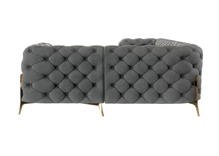 Natalie - Chesterfield Ecksofa mit Goldene Metall Füßen
