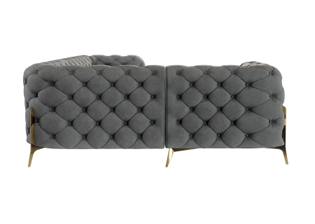 Natalie - Chesterfield Ecksofa mit Goldene Metall Füßen
