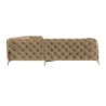 Natalie - Chesterfield Ecksofa mit Goldene Metall Füßen