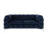 Paul - Chesterfield Sofa 2-Sitzer mit Silber Metall Füßen