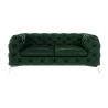 Paul - Chesterfield Sofa 2-Sitzer mit Silber Metall Füßen