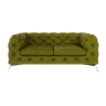 Paul - Chesterfield Sofa 2-Sitzer mit Silber Metall Füßen