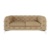 Paul - Chesterfield Sofa 2-Sitzer mit Silber Metall Füßen