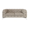 Paul - Chesterfield Sofa 2-Sitzer mit Silber Metall Füßen