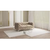 Paul - Chesterfield Sofa 2-Sitzer mit Silber Metall Füßen