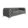 Paul - Chesterfield Sofa 3-Sitzer mit Silber Metall Füßen
