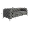Paul - Chesterfield Sofa 3-Sitzer mit Silber Metall Füßen