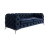 Paul - Chesterfield Sofa 3-Sitzer mit Silber Metall Füßen