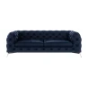 Paul - Chesterfield Sofa 3-Sitzer mit Silber Metall Füßen