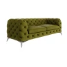 Paul - Chesterfield Sofa 3-Sitzer mit Silber Metall Füßen
