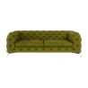 Paul - Chesterfield Sofa 3-Sitzer mit Silber Metall Füßen