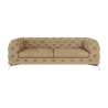 Paul - Chesterfield Sofa 3-Sitzer mit Silber Metall Füßen
