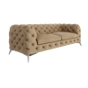 Paul - Chesterfield Sofa 3-Sitzer mit Silber Metall Füßen