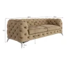 Paul - Chesterfield Sofa 3-Sitzer mit Silber Metall Füßen