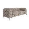Paul - Chesterfield Sofa 3-Sitzer mit Silber Metall Füßen