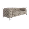 Paul - Chesterfield Sofa 3-Sitzer mit Silber Metall Füßen