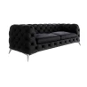 Paul - Chesterfield Sofa 3-Sitzer mit Silber Metall Füßen