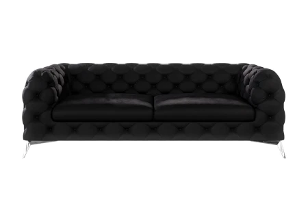 Paul - Chesterfield Sofa 3-Sitzer mit Silber Metall Füßen