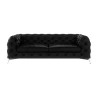 Paul - Chesterfield Sofa 3-Sitzer mit Silber Metall Füßen