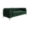Paul - Chesterfield Sofa 3-Sitzer mit Silber Metall Füßen