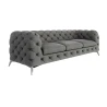 Paul - Chesterfield Sofa 3-Sitzer mit Silber Metall Füßen