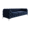 Paul - Chesterfield Sofa 3-Sitzer mit Silber Metall Füßen