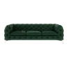 Paul - Chesterfield Sofa 3-Sitzer mit Silber Metall Füßen