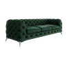 Paul - Chesterfield Sofa 3-Sitzer mit Silber Metall Füßen