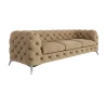 Paul - Chesterfield Sofa 3-Sitzer mit Silber Metall Füßen