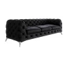 Paul - Chesterfield Sofa 3-Sitzer mit Silber Metall Füßen