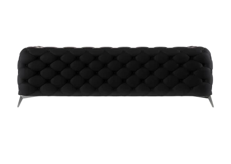 Paul - Chesterfield Sofa 3-Sitzer mit Silber Metall Füßen