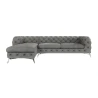 Paul - Chesterfield Ecksofa mit Ottomane mit Silber Metall Füßen