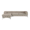 Paul - Chesterfield Ecksofa mit Ottomane mit Silber Metall Füßen