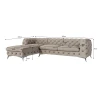 Paul - Chesterfield Ecksofa mit Ottomane mit Silber Metall Füßen
